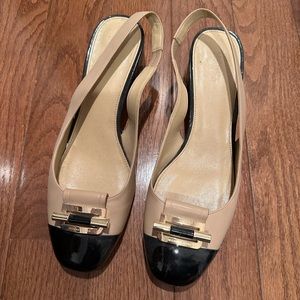 Michael Kors captoe sling backs with block heel